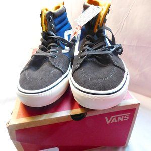 VANS Filmore Hi Suede Gray/Marshmallow with Yellow/Blue Size Youth 7 NEW in Box